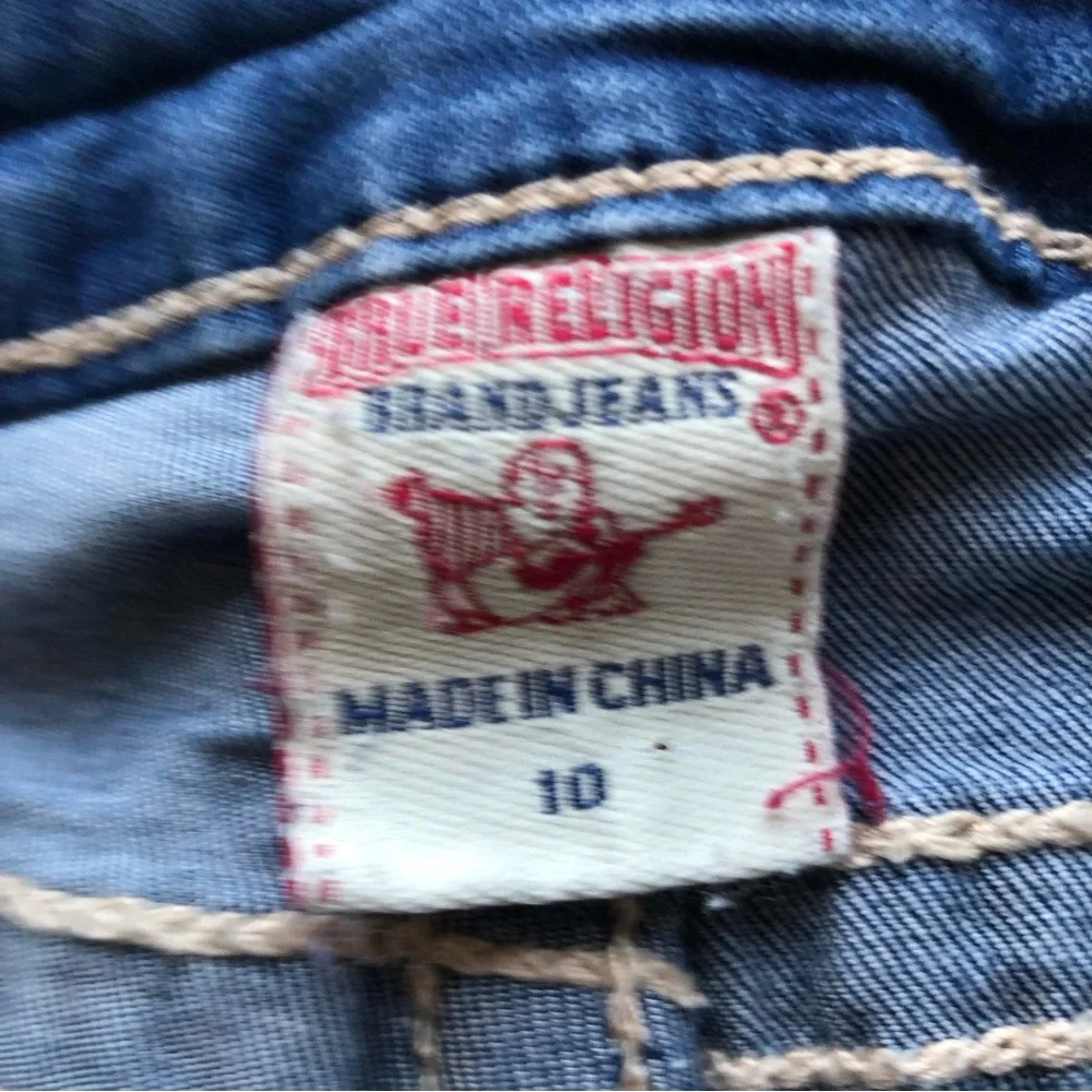 True Religion Girls Size 10 Blue Jeans Denim Pants Classic-Fit Straight-Leg